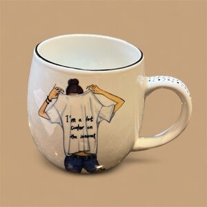 Rongrong Devoe White Coffee Mug with Fun Graphic